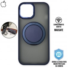 Capa iPhone 15 Pro - Metal Stand Fosca Magsafe Navy Blue